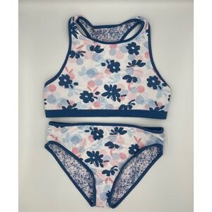 Eddie Bauer‎ Swim Set Rash Guard 4-Piece Floral Swimsuit Kids L